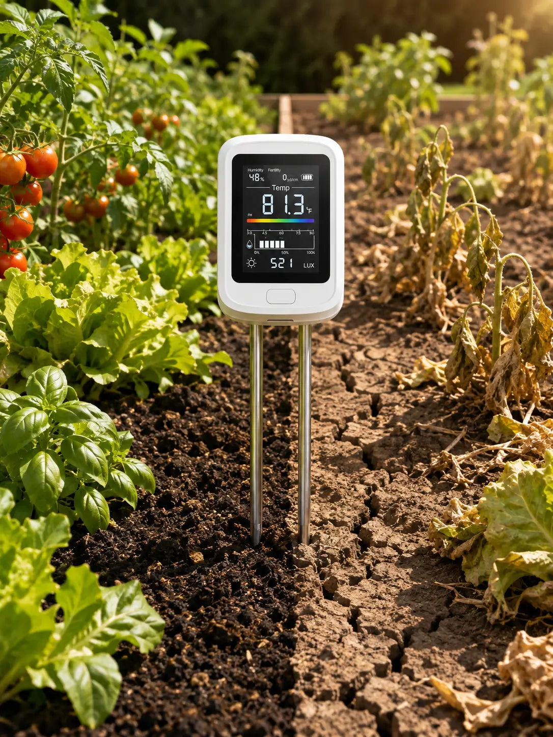 Plant showing signs of improper watering and soil conditions