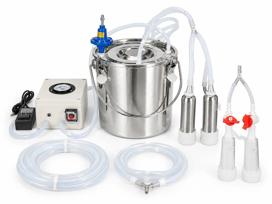 14L Portable Cow Milking Machine with Pulsation & Auto Stop package contents
