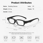 Adjustable Focus Glasses – Dual Dial Reading Glasses, Black