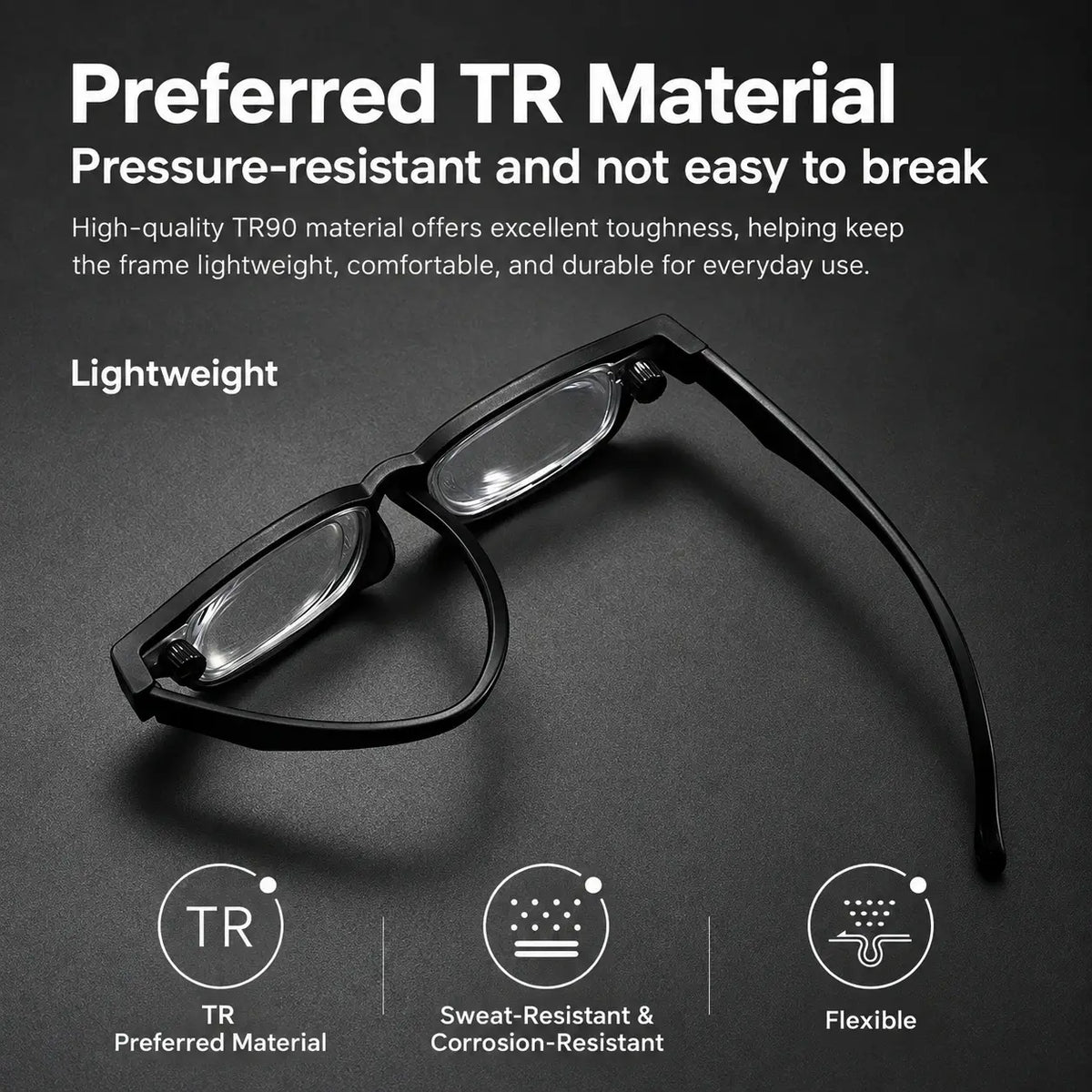Adjustable Focus Glasses – Dual Dial Reading Glasses, Black