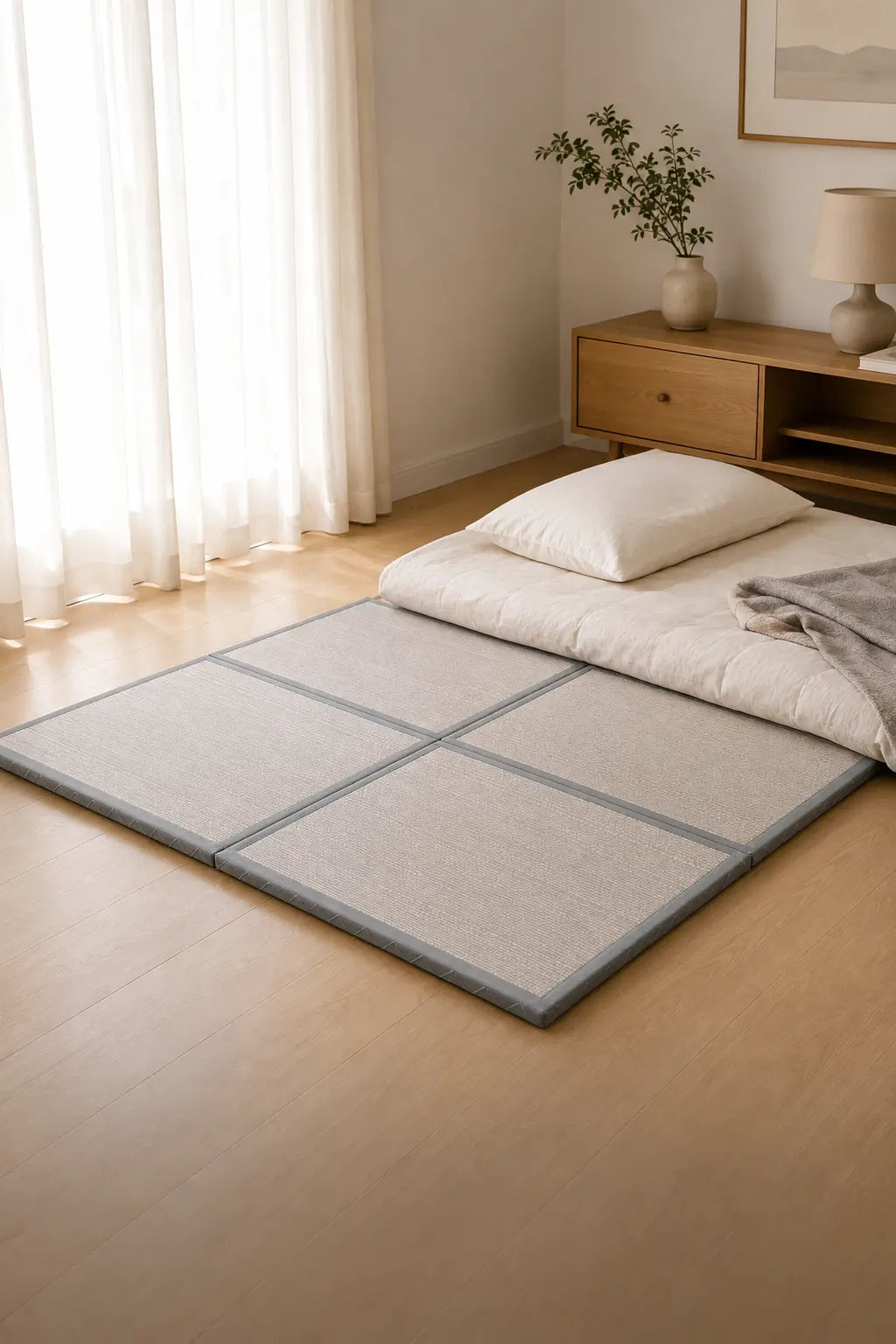 A clean base for flexible floor sleeping