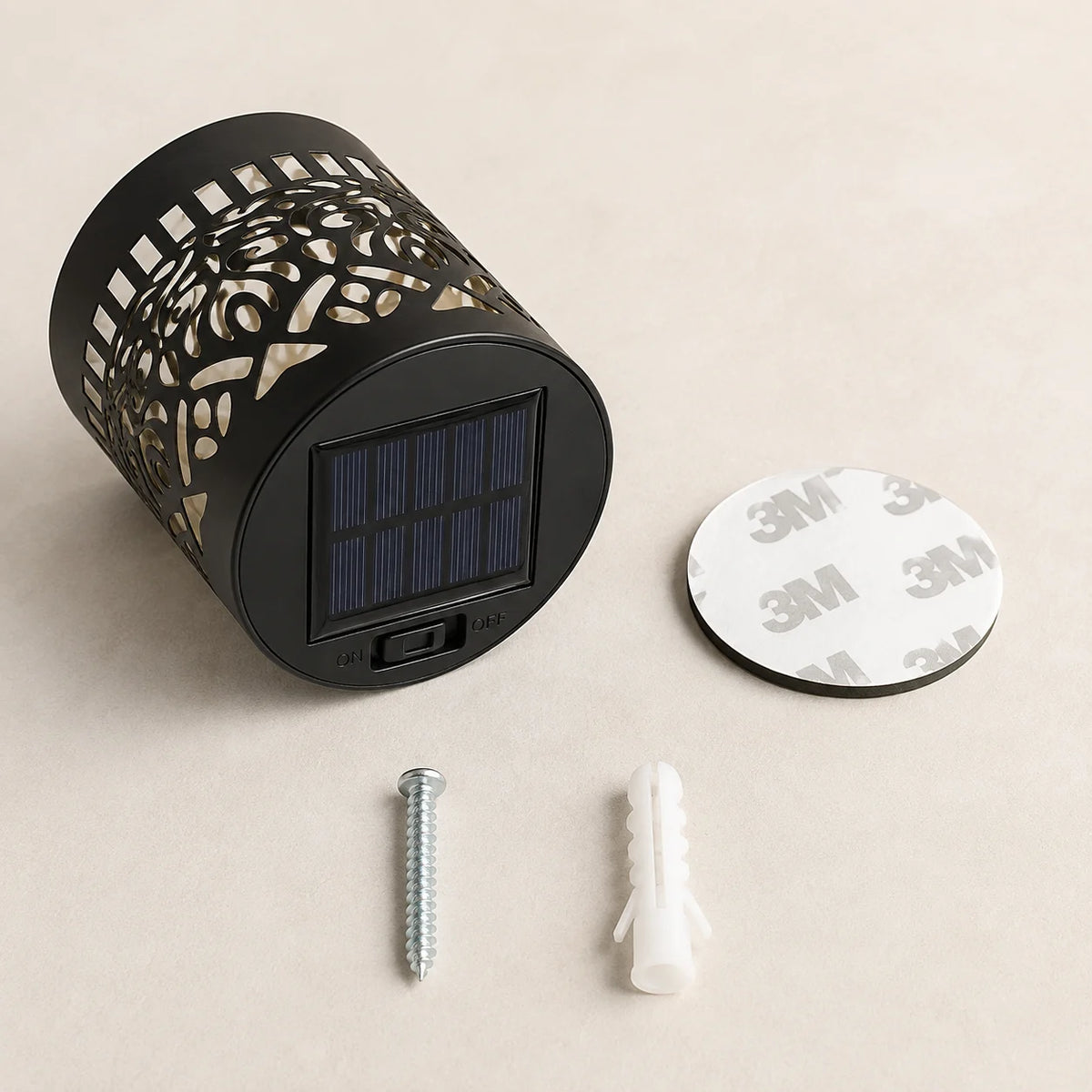 Package contents for LumaMandala solar wall light