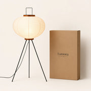 Lumora™ Japandi Rice Paper Floor Lamp – Japanese Inspired LED Paper Lantern Standing Lamp for Living Room, Bedroom & Modern Home Decor