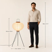 Lumora™ Japandi Rice Paper Floor Lamp – Japanese Inspired LED Paper Lantern Standing Lamp for Living Room, Bedroom & Modern Home Decor