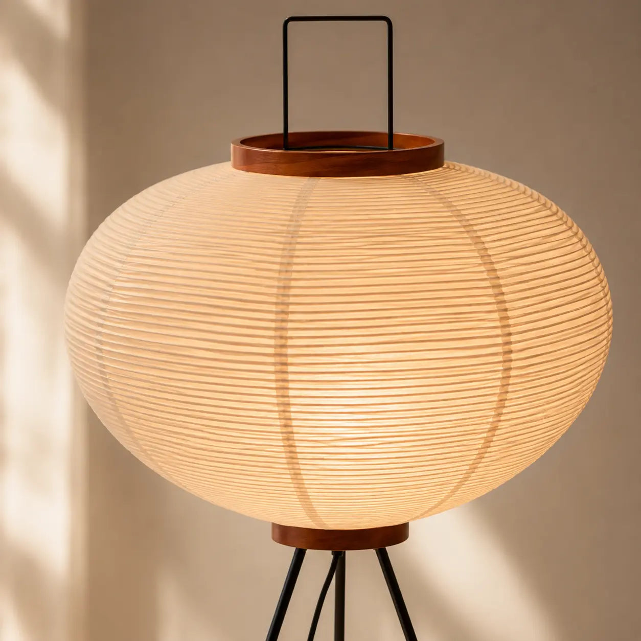 Lumora™ Japandi Rice Paper Floor Lamp – Japanese Inspired LED Paper Lantern Standing Lamp for Living Room, Bedroom & Modern Home Decor